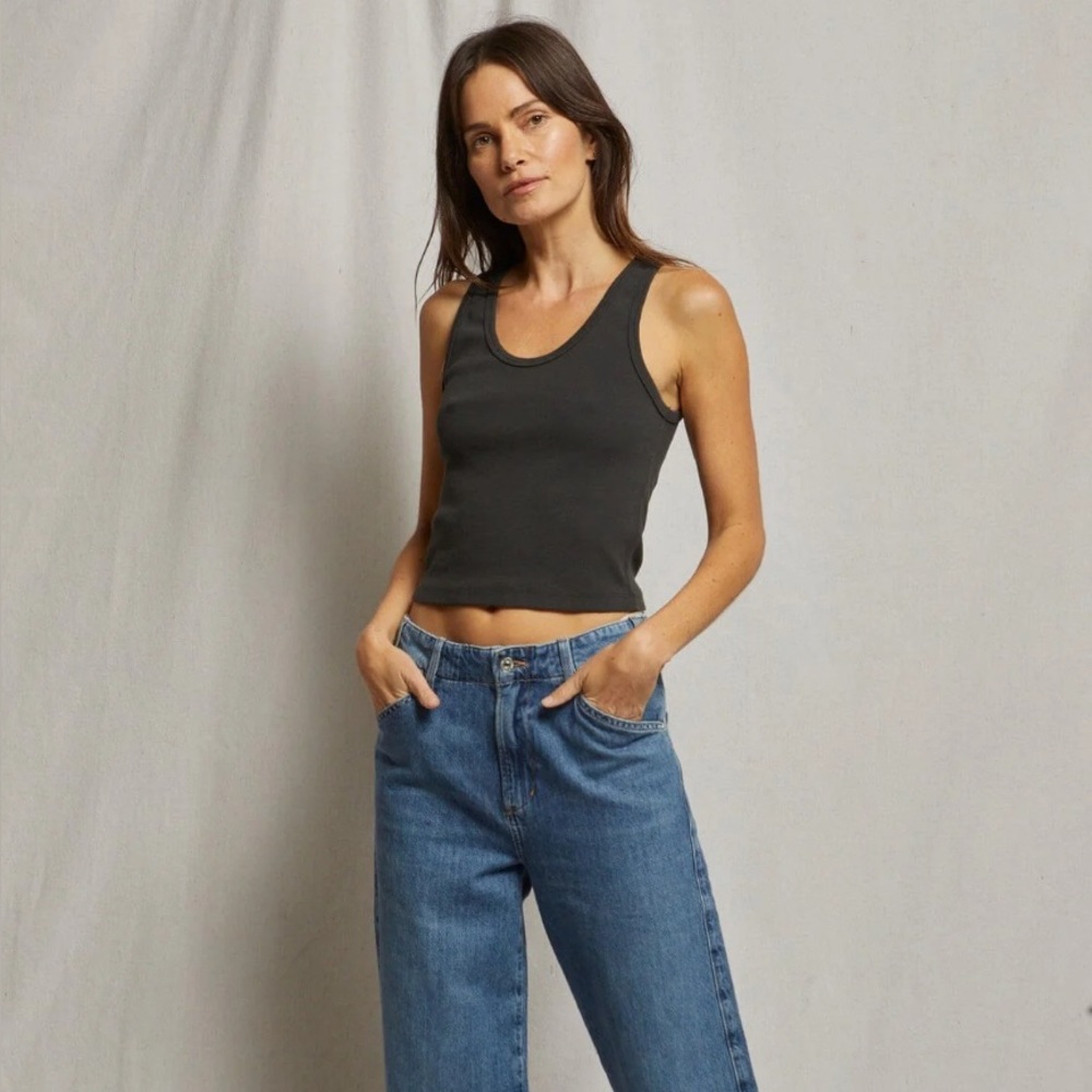 Perfectwhitetee Vintage Black Tank Top